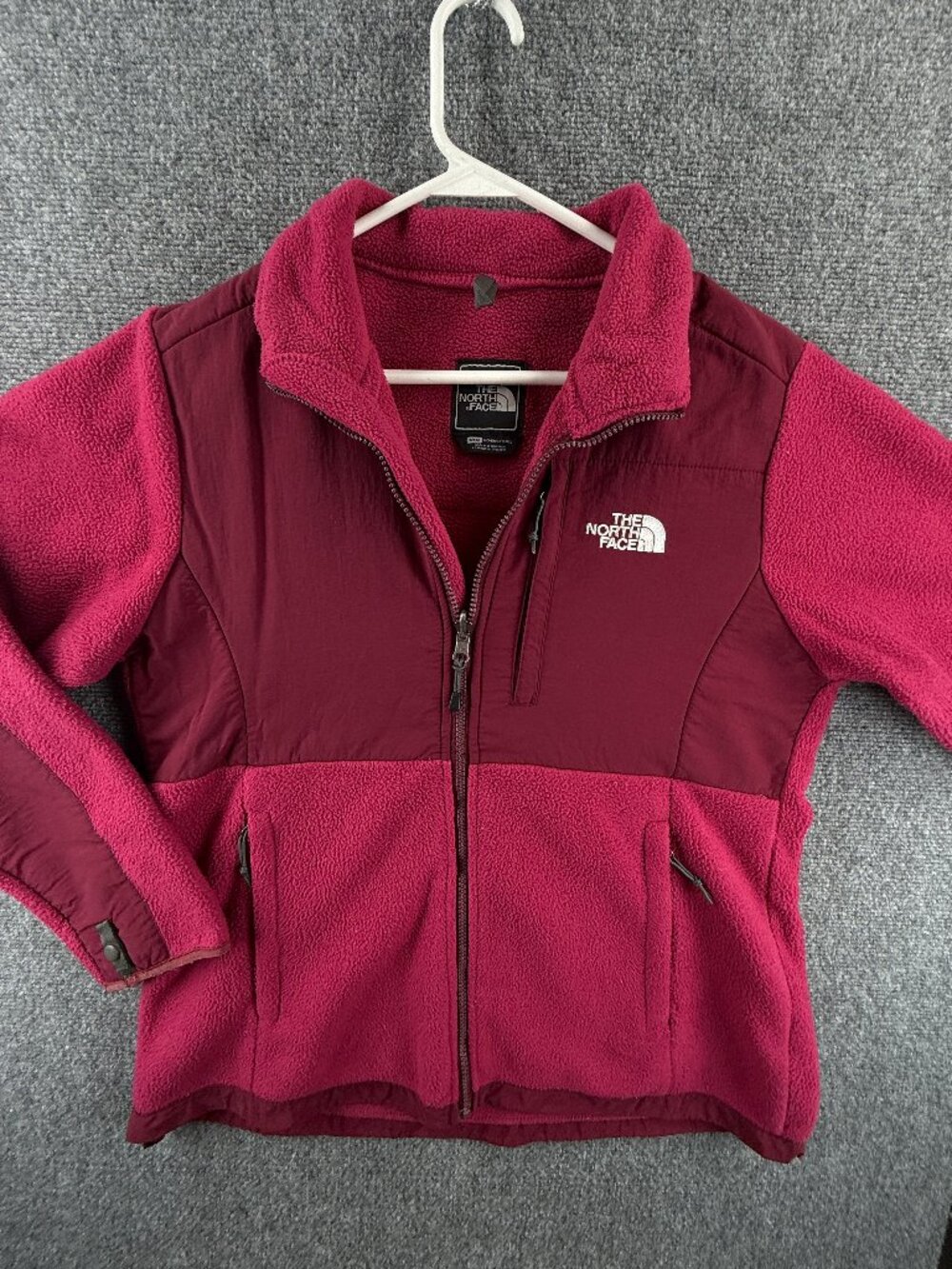 North Face Denali Fleece Jacket Pink Medium Logo Womens Solid All Polyester